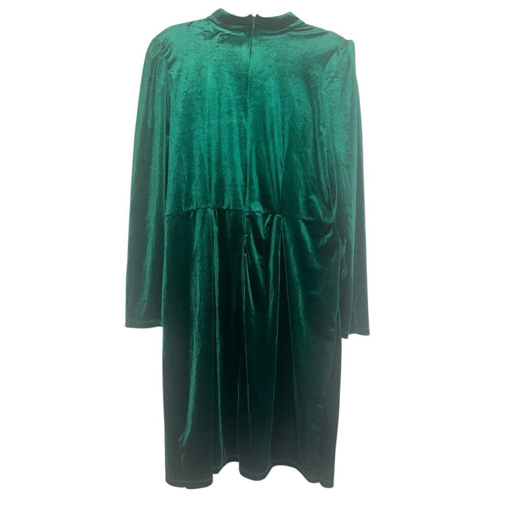 ✨Eloquii Green Velvet Mini Sz 22 Dress with Wrap Skirt✨ - Picture 5 of 9